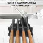 Zulay Kitchen Spoon Rest for Multiple Utensils High Heat-Resistant Silicone Drip Pad, BPA-Free Spoon Holder for Stove Top, Kitchen Gadget Holder for Ladles, Tongs, Cooking Spatula - Makes Great Gift
