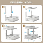 2 Pack Under Sink Organizer With Next-Gen Ball-Bearing Slides,2-Tier Precision Mesh Pull Out Cabinet Drawers Storage for Bathroom&Kitchen,Height Adjustable Shelf,Rust-resistant-Patent Pending