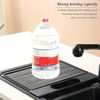 Berglander Dish Drying Rack Over The Sink, L17.5 by W 15" Rollable Stainless Steel Dish Rack with Removable Storage Basket, Perfect for Kitchen Sink