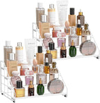 Spice Rack Organizer for Cabinet, 4 Tiered Spice Rack Organizer, Tiered Adjustable Spice Shelf for Kitchen (White-2Pcs)