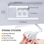 Sponge Holder for Kitchen Sink, Adhesive Dishcloth Holder, Dish Sponge Kitchen Sink Caddy 2 in 1, Metal Dishcloth Racks Sink for Dishcloths, Sponges, Brushes and Glove (White)