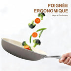 9.25 Inch and 11 inch Ceramic Nonstick Frying Pan Skillet - PFAS-Free, Non-Toxic, Oven Safe & Induction Ready, Aluminum Cookware with Stainless Steel Handle