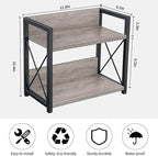 Giikin Countertop Shelf Organizer, 2 Tier Kitchen Spice Rack Organizer for Countertop, Wood Coffee Counter Shelf Organizer for Home (Grey, S)