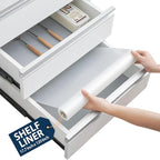 Shelf Liner Drawer Liner for Kitchen Cabinets Non-Adhesive by Linda’s Essentials (17.7 x 120 Inches) - Non-Slip Easy Clean Kitchen Cabinet and Cupboard Protector, Waterproof Mat, Clear Roll