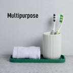 Zulay Kitchen (9x3.5) Silicone Sponge Holder for Kitchen Sink - Flexible Multipurpose Soap Tray - Sink Organizer for Kitchen, Bathroom, Makeup, Trinkets & More (Pine Green)
