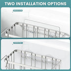 StorageRight 4-in-1 Sponge Holder for Kitchen Sink, Sink Caddy Organizers and Storage with Adhesive Hook & Suction Cups, Rustproof Kitchen Sink Organizer for Home Decor - Silver
