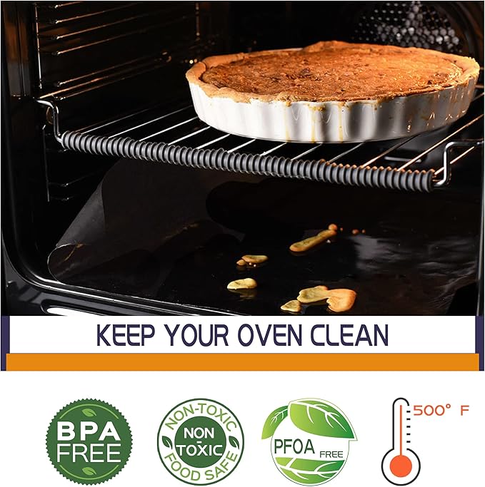 Oven Liners Mat for Bottom of Oven, 3 Pack Large Reusable Teflon for Bottom of Electric Oven Gas Oven Toaster Oven Microwave Stove Grill, 100% Non-Stick, BPA and PFOA Free, 23.62x15.75 in