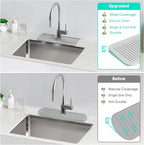 14.6'' Faucet Mat for Kitchen Sink [5°Slope Fast Self-draining] Kitchen Sink Splash Guard Silicone Kitchen Sink Faucet Mat Splash Guard for Kitchen Sink Area Faucet Guard Draining Mat Light Gray