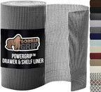 GORILLA GRIP powerGRIP Drawer Shelf and Cabinet Liner, Thick Strong Hold, Non-Adhesive Liners Protect Kitchen Cabinets and Cupboard, Bathroom Drawers, Easy Install, Breathable Mat, 12" x30', Gray