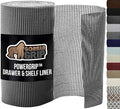 GORILLA GRIP powerGRIP Drawer Shelf and Cabinet Liner, Thick Strong Hold, Non-Adhesive Liners Protect Kitchen Cabinets and Cupboard, Bathroom Drawers, Easy Install, Breathable Mat, 12" x10', Gray