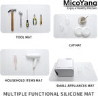 MicoYang Silicone Dish Drying Mat for Multiple Usage,Easy clean,Eco-friendly,Heat-resistant Silicone Mat for Kitchen Counter or Sink,Refrigerator or Drawer Liner White 4XL 32 inches x 18 inches