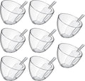 Hoolerry 16 Pcs Serving Bowls Kit Include Clear Plastic Bowls for Parties and Popcorn Measuring Scoops Acrylic Plastic Kitchen Angled Candy Scoops for Office Canister Salad Cooking (25 oz)