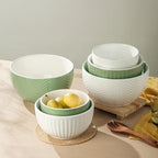 HAPPY KIT Ceramic Mixing Bowls Set, Nesting Bowls Set For Kitchen,Large 5/3/1.5 Quart Bowl Set of 3, Prep Serving Bowl for Baking and Mixing Salad,Oven, Microwave and Dishwasher Safe
