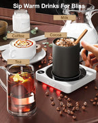 Mug Warmer - 36W Coffee Mug Warmer for Desk with Temperature Display, 2-12Hrs Auto Shut Off, Smart Candle Warmer - Ideal Coffee Gifts Accessories Keep Beverages Coffee Warmer (White)
