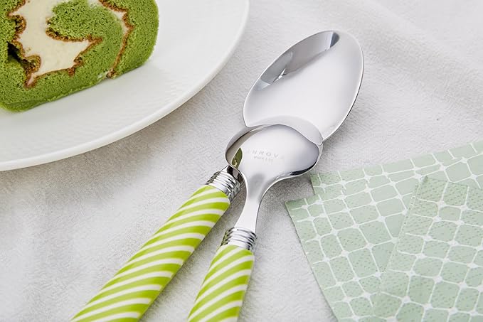 ANNOVA Silverware Set Stainless Steel Colorful Tableware Kitchen Flatware Set Utensils, Includes Dinner Knives, Forks, Spoons, Salad Forks & Dessert Spoons (Light Green, 20 Pieces)