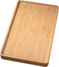 VERTORGAN Bamboo Serving Tray,15.8x9.8 Inch Decorative Trays Platter for Coffee Table,Living Room,Bar,Party,Mini Charcuterie Boards Cheese Board,Home Decor（Natural）