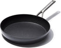 OXO Professional 12" Frying Pan Skillet, Hard Anodized Ceramic Nonstick Cookware PFAS-Free, Induction Suitable, Stainless Steel Handles, Diamond Reinforced Coating, Dishwasher Safe, Oven Safe, Black