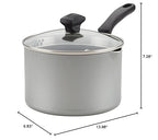 Farberware Cookstart DiamondMax Nonstick Straining Saucepan, Dishwasher Safe, 3 Quart, Silver