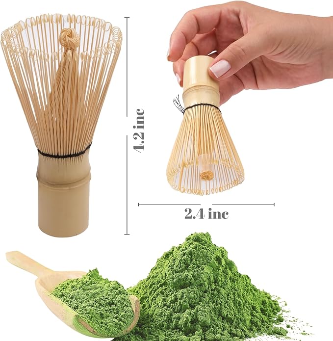 Matcha Whisk Set – 3 Bamboo Chasen Whisks (80, 100, 120 Prongs) | Traditional Japanese Matcha Tea Whisk Kit for Latte, Green Tea & Ceremony