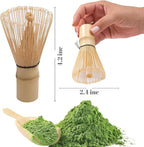 Matcha Whisk Set – 3 Bamboo Chasen Whisks (80, 100, 120 Prongs) | Traditional Japanese Matcha Tea Whisk Kit for Latte, Green Tea & Ceremony