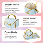 Handbag Shaped Mug, Handbag Coffee Mug And Saucer, Purse Coffee Ceramic Mug Set 10 Oz/ 310 ml Cute Creative Design Travel Tea Cup for Women Men Father's Day Thanksgiving