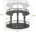 Lazy Susan Spice Rack Organizer For Cabinet With Adjustable Height, 12 inch Rotating Countertop Seasoning Organizer For Tall Bottle, 2-Tier Spining Turntable Spice Holder For Pantry