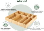 Kootek 8 Pcs Bamboo Drawer Organizer Utensil Tray Kitchen Storage Box 4-Size Versatile Dividers Cutlery Holders Bins Containers for Flatware Kitchen Utensils