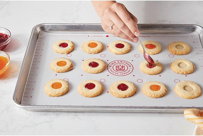 King Arthur Baking Company Cookie Mat, Oven Safe Silicone Reusable Baking Mat, For Precise Cookie Dough Spacing And Placement, Fits Half-Size Pans