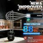 3 Packs Stainless Steel Whisk Set - Balloon Whisk, Anaeat Thick Stainless Steel Wire ＆ Strong Handles, Egg Beater for Cooking, Blending, Whisking, Beating and Stirring (9"+11"+12")