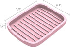 ZAPPOWARE Silicone Sponge Holder -soap Tray - 5.9" X 4.33" Set -2pcs (Pink)