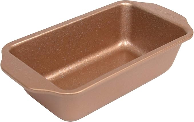 casaWare Loaf Pan 9 x 5-Inch Ceramic Coated Non-Stick (Rose Gold Granite)