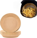 Air Fryer Liners Disposable, 100 PCS Non-stick Parchment Paper Liners Round, Grease Proof Bakery Baking Paper for Airfryer Basket Roasting, Oil-proof, Food Grade, Air Fryer Accessories
