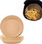 Air Fryer Liners Disposable, 100 PCS Non-stick Parchment Paper Liners Round, Grease Proof Bakery Baking Paper for Airfryer Basket Roasting, Oil-proof, Food Grade, Air Fryer Accessories