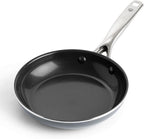 Blue Diamond 8" Nonstick Frying Pan Skillet, Ceramic Diamond Infused PFAS-Free, Dishwasher & Oven Safe, Stay Cool Handle, Durable Non Toxic Metal Utensil Safe, Egg & Omelet Pan, Gray
