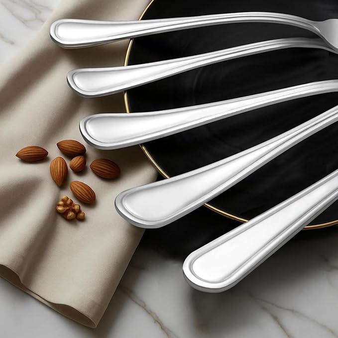60-Piece Silverware Set - Silverware Set for 12, Stainless Steel Flatware Set with Forks, Knives & Spoons, Mirror Polished Cutlery Set, Dishwasher Safe