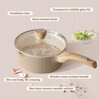 SENSARTE Ceramic Nonstick Sauce Pan with Lid, 2.0 Quart Small Saucepan, White Cooking Pot with Stay Cool Handle, Non toxic Kitchen Sauce Pot, Non stick Small Pot, Induction Pot, PFOA PTFE PFAS Free