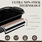 Baking Pans Set Nonstick, Bakeware Sets Stackable with Silicone Handles, AIVIKI 22 Pieces Oven Pan for Cooking Including Baking Cookie Sheet with Rack, Roast Pan, Cake Pan, Loaf Pan, Muffin Pan, Black