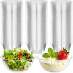 MOACOCK 100 Pack Small Clear Plastic Bowls, 12oz Hard Disposable Salad Bowls, Disposable Bowl for Party Serving, Ice Creams, Desserts, Catering, Special Events