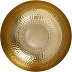 Creative Co-Op Round Hammered Metal Bowl, Gold Finish, 14"