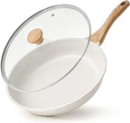 SENSARTE Nonstick Ceramic Frying Pan Skillet with Lid, 11 Inch Omelet Pan, Healthy Non Toxic Chefs Pan, Induction Compatible Egg Pan with Heat Resistant Handle, Free of Intentionally Added PFAS/PTFE