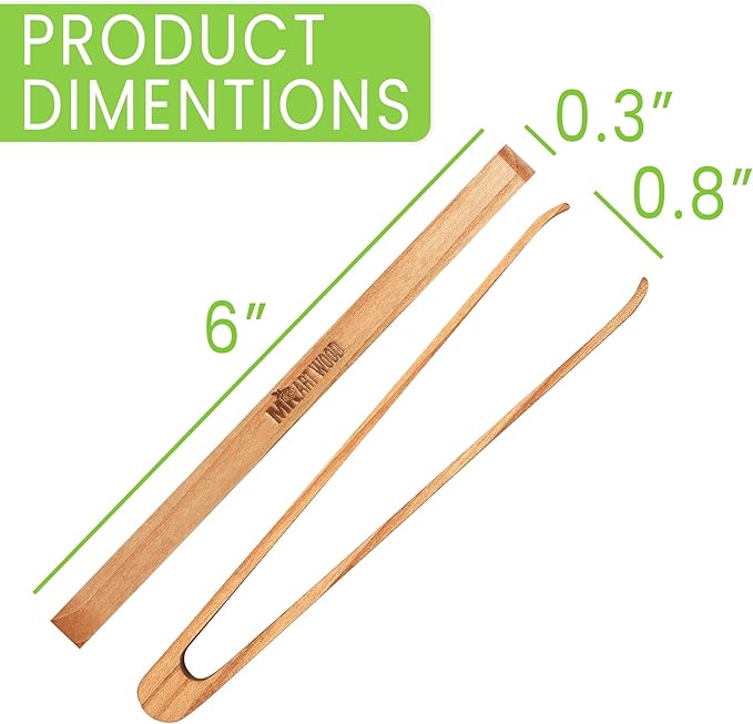 4 Pcs Wooden Toaster Tongs | 6-Inch Premium Maple Kitchen Utensils | Easy-Grip, Anti-Slip Design for Toast, Fruits, Bread, Pickles, Bacon, BBQ, and Parties