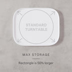 YouCopia MagicTrack Rectangle Lazy Susan Turntable: Kitchen & Bathroom Pantry, Cabinet & Countertop Storage Organizer with 360° Spin, Non-Slip, White Speckled BPA-Free