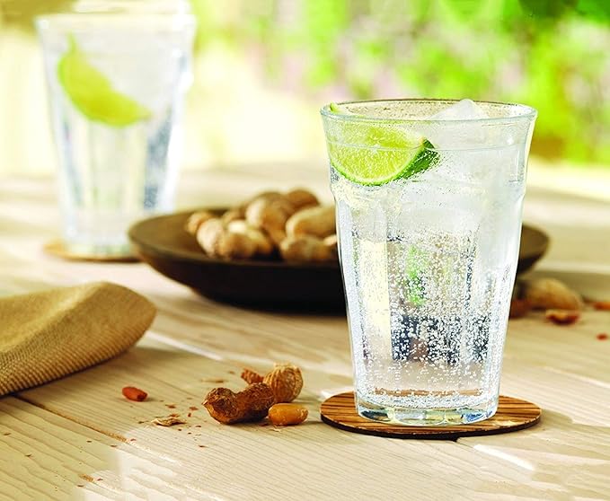Duralex Tempered Glass, Made In France Picardie Clear Tumbler, Set of 6, 12.62 oz.