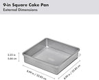 OXO Good Grips Non-Stick Pro Clear Coated Metal Bakeware Cake Pan 9 in Square, Baking Pan for Cakes, Brownies and Cookies