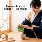 Matcha Whisk Set, Ceramic Matcha Set with Bowl, Bamboo Whisk, Scoop, Strainer, Scoop Rest, Holder, Cloth + Instruction Handbook – Traditional Japanese Tea Ceremony Kit