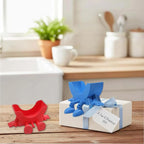 Cute Hanging Sponge Holder,Smiley Face Sponge Holder with Drainage Keeps Your Sponge Dry & Smiling,For Scrub Daddy Holder,Spac-Saving & Quick Drying Sponge Storage Organizer (red)