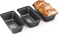HONGBAKE Mini Loaf Pan for Baking Bread, 6 x 3.3 x 2 In Nonstick Small Banana Bread Tins Set of 3, Tiny Carbon Steel Meatloaf Pan - Dark Grey