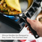 KitchenAid 71025 Stainless Steel Frying Pan/Skillet, 12 Inch - Brushed Stainless Steel
