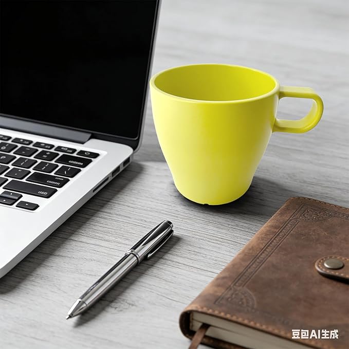 10 oz Coffee cups Eco-Friendly, Shatter-Resistant Mug with Hanging Ears | Thickened Porcelain-Like Material | Suitable for Both Commercial and Home use(6-pack) (Green)