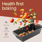 Nonstick Loaf Pan Set Pack of 2, 10.2" & 11" Large Baking Bread Pan, Oven Safe Up to 450°F, PFOA, PFOS, PTFE Free, Space Saving Stackable Design, Stain Resistant, Dishwasher Friendly, Gray Marble